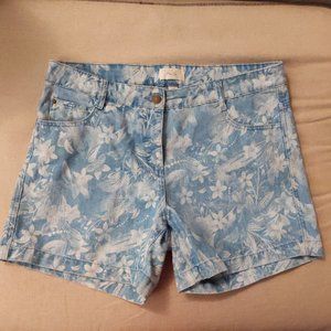Denim floral shorts